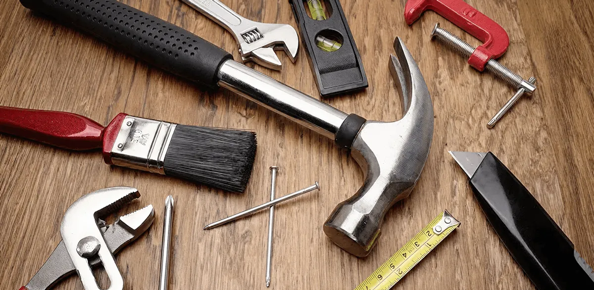 Handyman tools laid out for home repair and maintenance work in Albany, NY
