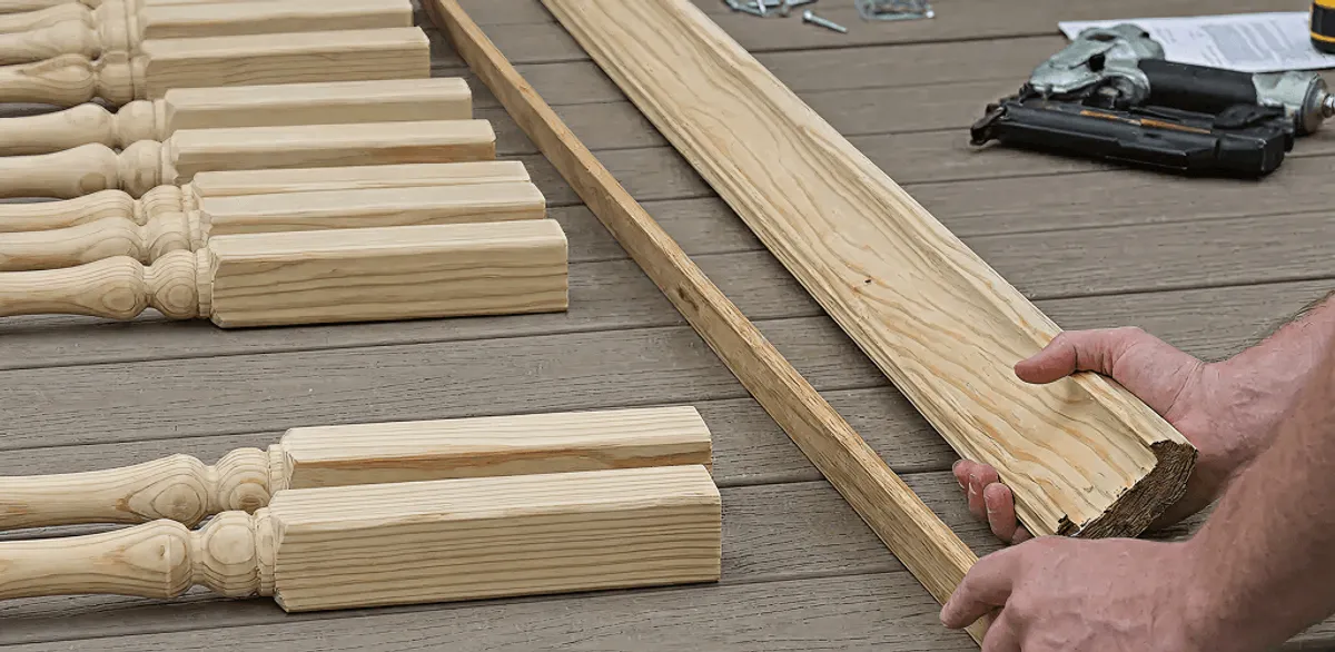 Handrail installation materials and wood components for stair rail work in Albany, NY